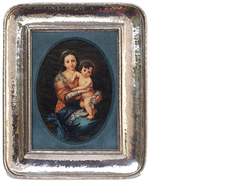 Madonna e menino (r�plica). Pintura a �leo.