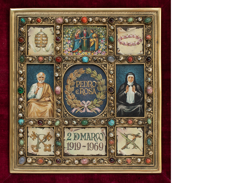 Pintura a �leo com aplica��o de pedraria