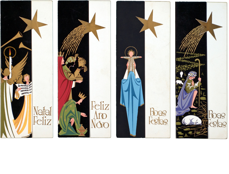 Maqueta (original) para cart�es de Natal. Pintura a guache