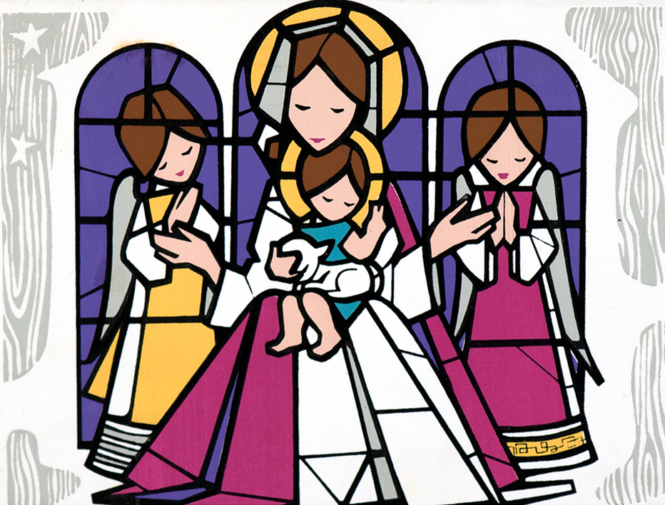 Maqueta para cart�o de Natal impressa em litografia