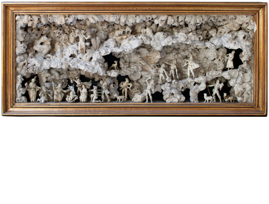 Pres�pio em calc�rio e figuras em baquelite